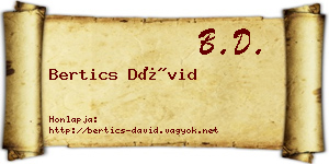 Bertics Dávid névjegykártya